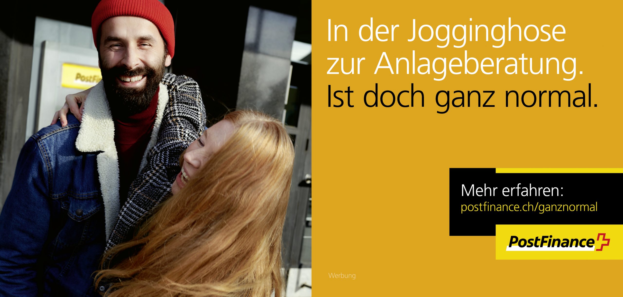 Sujet aus der Imagekampagne für PostFinance, Executive Creative Director Wolfgang Bark