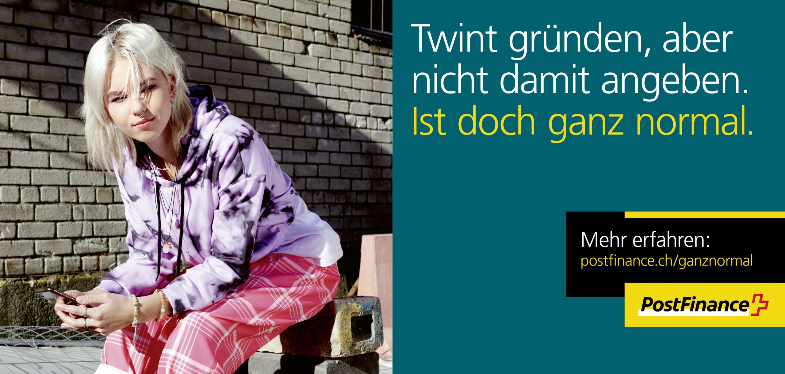 Sujet aus der Imagekampagne für PostFinance, Executive Creative Director Wolfgang Bark